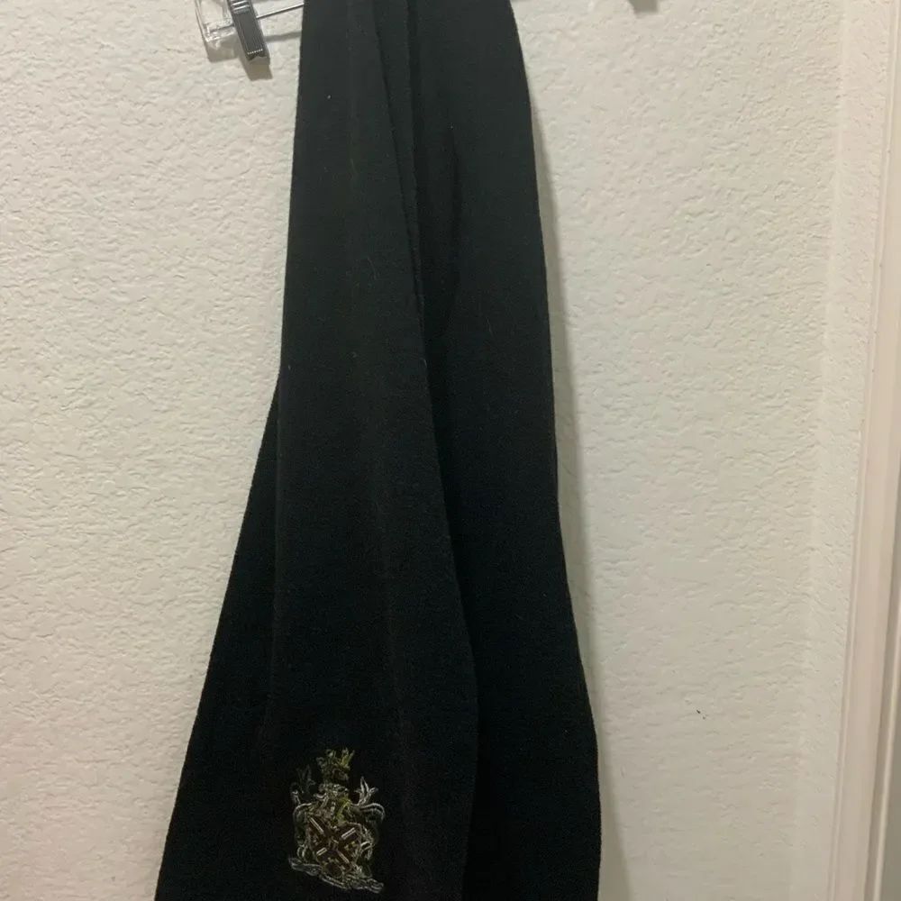 The Scotch House 100% Wool Lambswool black Scarf 12”x72” vintage
